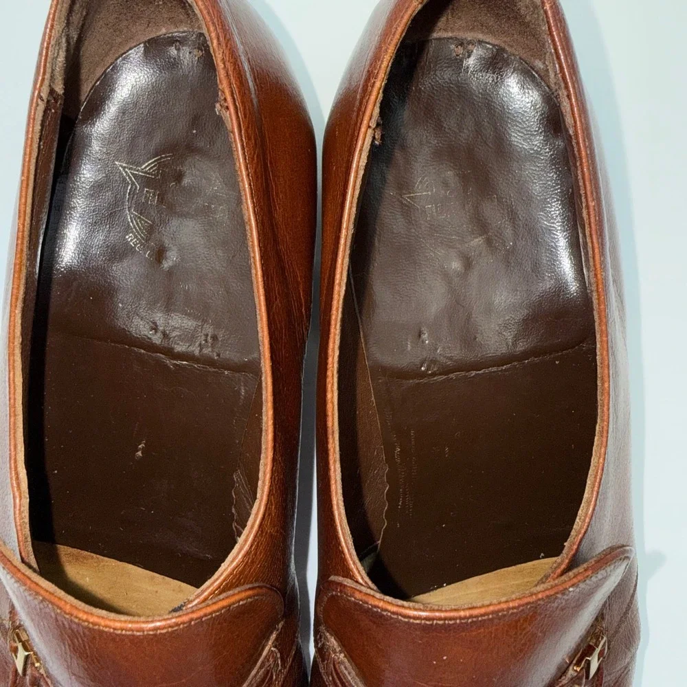 Florsheim Men's Brown Leather Loafers Size 10B Narrow Slip-On Dress Shoes